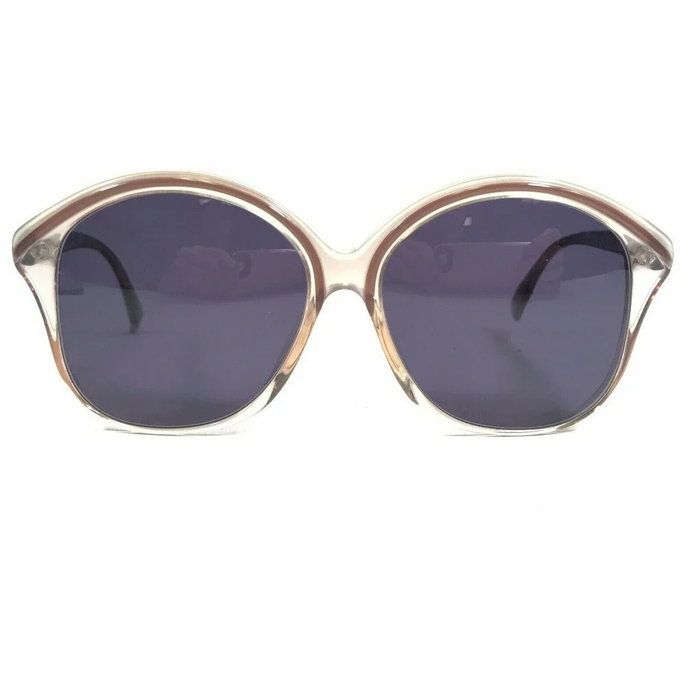 Vintage Renato Balestra Sunglasses RB02-522 Clear Brown Frames with Blue Lenses